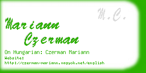 mariann czerman business card